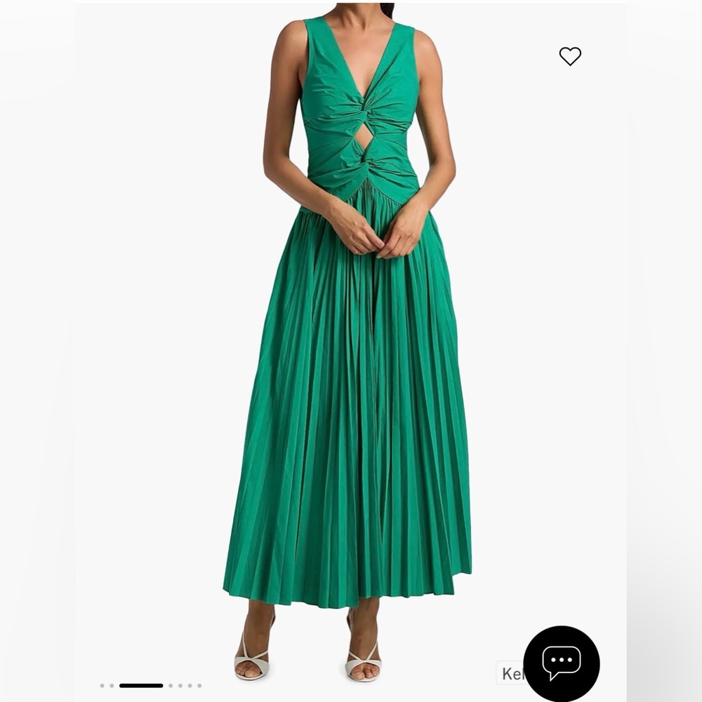 Simkhai Vivianne Center Twist Midi Dress Green